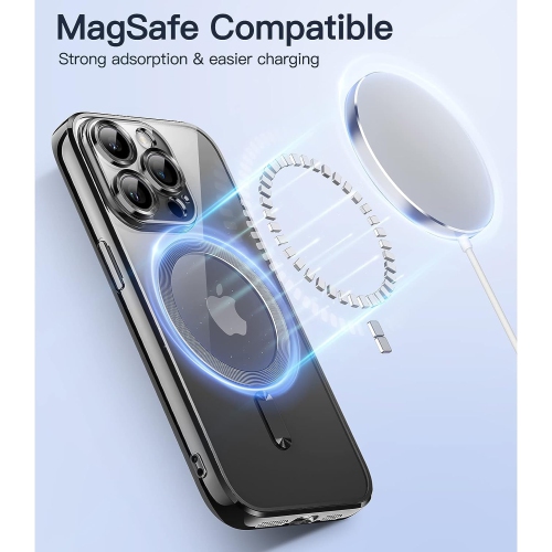 Étui électroplaqué pour iPhone 14 Pro de 6,1 po, objectif de caméra protection complète,