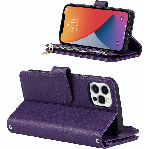 iPhone 12 Pro Phone Case Wallet for Women Men with Credit Card Holder, iPhone 12 Crossbody Case with Strap