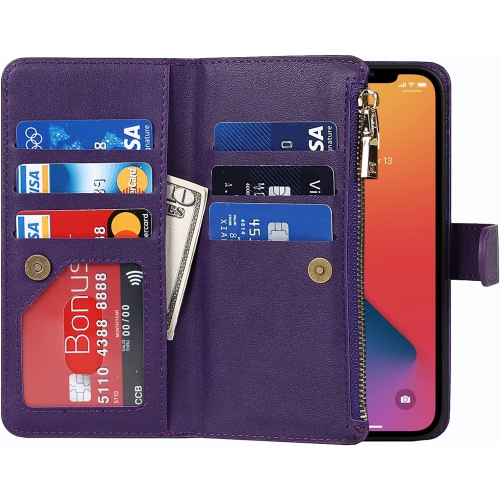 iPhone 12 Pro Phone Case Wallet for Women Men with Credit Card Holder, iPhone 12 Crossbody Case with Strap