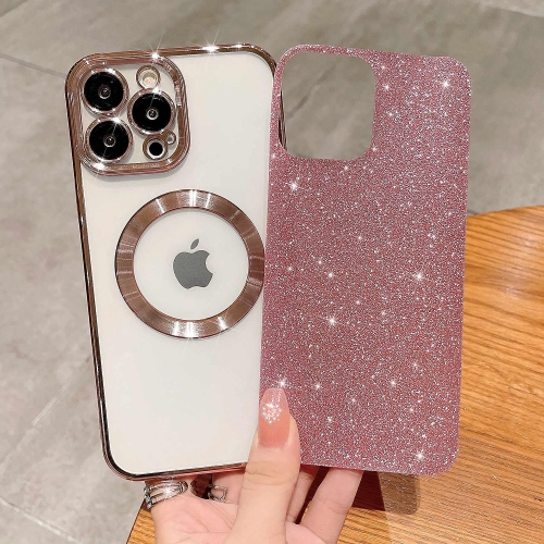 Compatible with iPhone 13 Pro Max Magnetic Glitter Case, Luxury Plating Cute Bling Clear Phone Case,