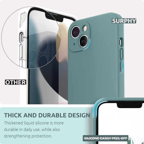 Silicone Case Compatible with iPhone 13 Case 6.1 inch, with Camera Protection Liquid Silicone Soft Gel