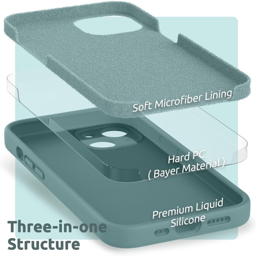 Silicone Case Compatible with iPhone 13 Case 6.1 inch, with Camera Protection Liquid Silicone Soft Gel