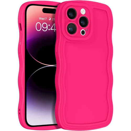 GENERIC  Iphone 14 Pro Max Case Cute Curly Wave Frame Shape Slim Soft Tpu Bumper Girls Women Shockproof Protective Case