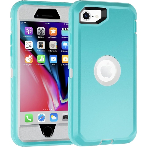 GENERIC  Iphone Se 2020 Case, Iphone Se 2022 Case, 3 In 1 Built-In Screen Full Body Protector Phone Case, Shockproof Tpu Hard PC