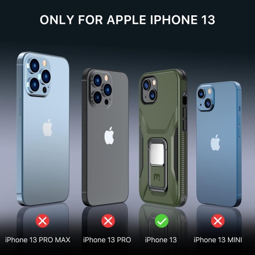 MYBAT Pro conçu pour les étuis iPhone 13 avec support, 6,1&nbsp;po, série antichoc Stealth, Support magnétique pour l'auto,