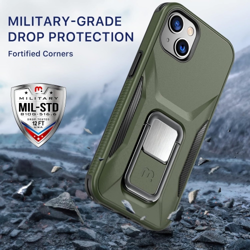 MYBAT Pro conçu pour les étuis iPhone 13 avec support, 6,1&nbsp;po, série antichoc Stealth, Support magnétique pour l'auto,