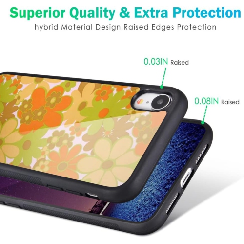 Compatible with iPhone XR Case Splendid Beautiful Floral Design, Hard Back with Colorful Flowers Pattern Soft
