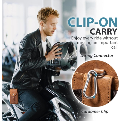 Genuine Leather Cell Phone Pouch for iPhone 12 Pro Max Belt Case with Belt Clip Loop, Men Belt Holder