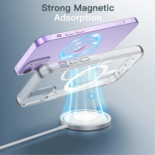 Magnetic Case for iPhone 12/12 Pro 6.1-Inch Compatible with MagSafe Wireless Charging, Shockproof Phone Bumper