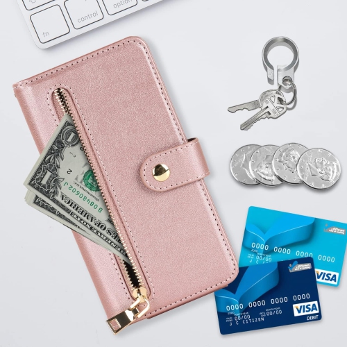 for iPhone 13 Mini Wallet Case with Card Holder, Adjustable Crossbody Lanyard PU Leather Kickstand Card