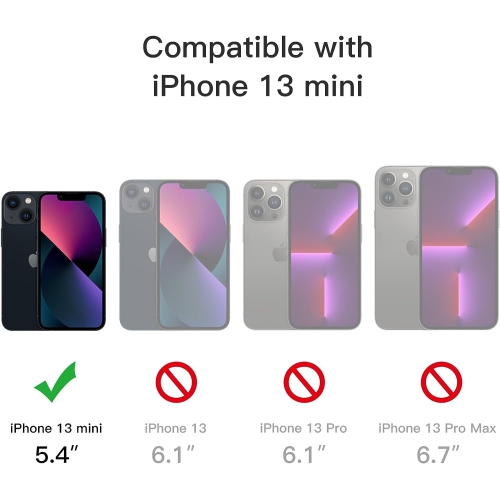 Étui mat pour iPhone 13 Mini 5,4 po, protection antichoc de qualité militaire contre les chutes, dos givré translucide