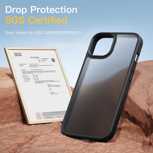 Étui mat pour iPhone 13 Mini 5,4 po, protection antichoc de qualité militaire contre les chutes, dos givré translucide