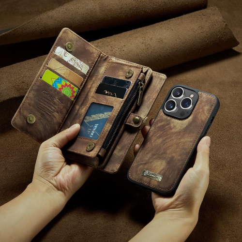 Case for iPhone 14 Pro, Wallet Case w/Magnetic Detachable Cover [11 Card Slots] Clutch Wallet w/Wristlets Money