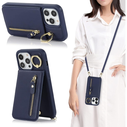 iPhone 13 Pro Case for Women with Card Holder, iPhone 13 Pro Phone Case Wallet with Strap,Crossbody Lanyard