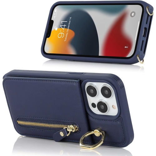 iPhone 13 Pro Case for Women with Card Holder, iPhone 13 Pro Phone Case Wallet with Strap,Crossbody Lanyard