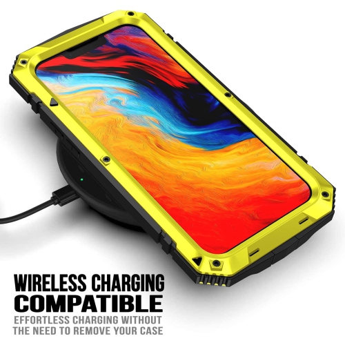 for iPhone 14 Case,Shockproof Hard Case Aluminum Metal Gorilla Glass Military Heavy Duty Sturdy Protector Cover