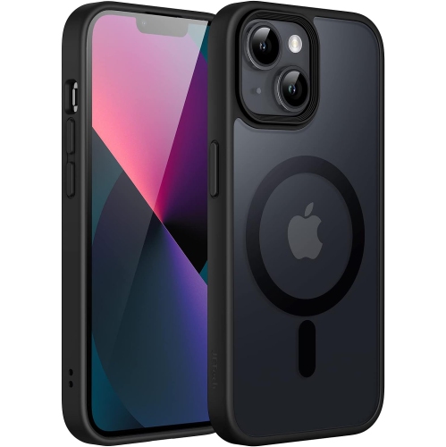 Étui magnétique pour iPhone de 13 6,1 po compatible avec MagSafe, étui mince et translucide pour téléphone