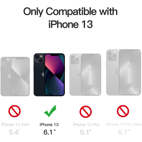 Étui magnétique pour iPhone de 13 6,1 po compatible avec MagSafe, étui mince et translucide pour téléphone