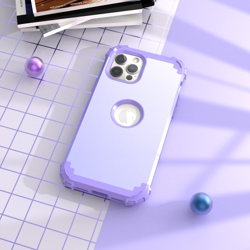 iPhone 12 Pro Max Case with Tempered Glass Screen Protector, Hybrid 3 in 1 Shockproof Slim Fit Heavy Duty