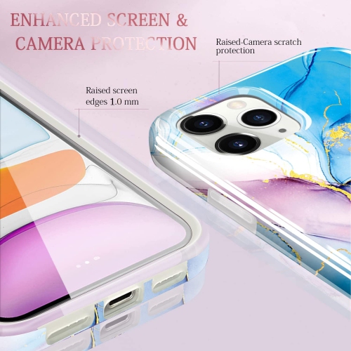 Gold Glitter Sparkle Case Compatible with iPhone 12 and iPhone 12 Pro 6.1 Inch Marble Design Shockproof Soft