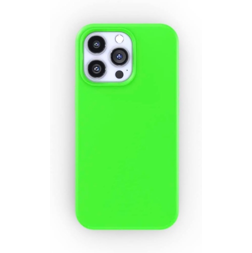 - iPhone 14 Pro Max Case - Stylish Neon Green Silicone Phone Cover - Wireless Charging Compatible, 360°