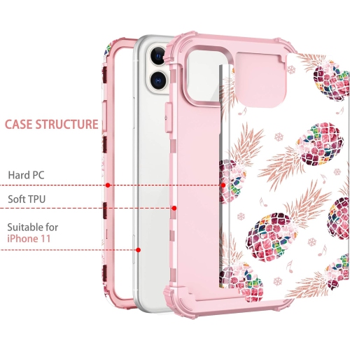 Compatible iPhone 11 Case Floral 3 in 1 Heavy Duty Hybrid Sturdy High Impact Shockproof Protective Cover Case