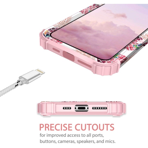 Compatible iPhone 11 Case Floral 3 in 1 Heavy Duty Hybrid Sturdy High Impact Shockproof Protective Cover Case