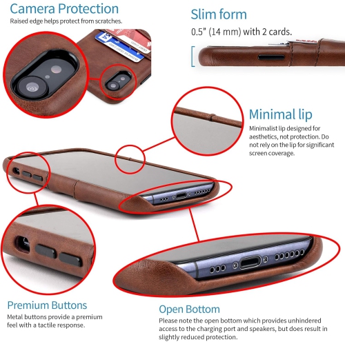 iPhone XR Wallet Case: Built-in Metal Plate for Magnetic Mounting & 2 Credit Card Holders (6.1" Exec M2,