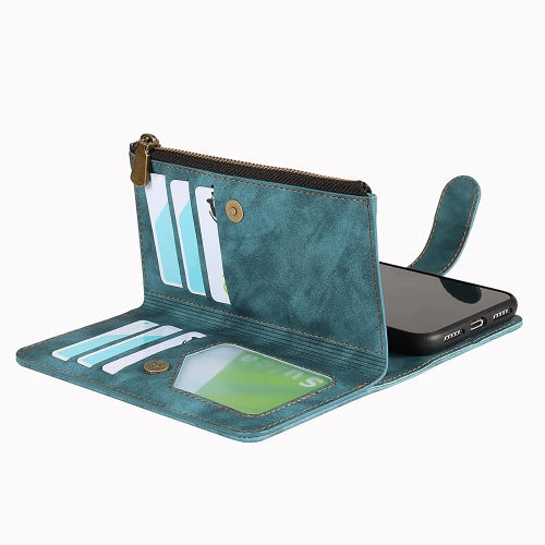 for iPhone X/iPhone Xs Wallet Case,2 in 1 Detachable Flip Wallet Case with Zipper [Premium Leather][6 Card