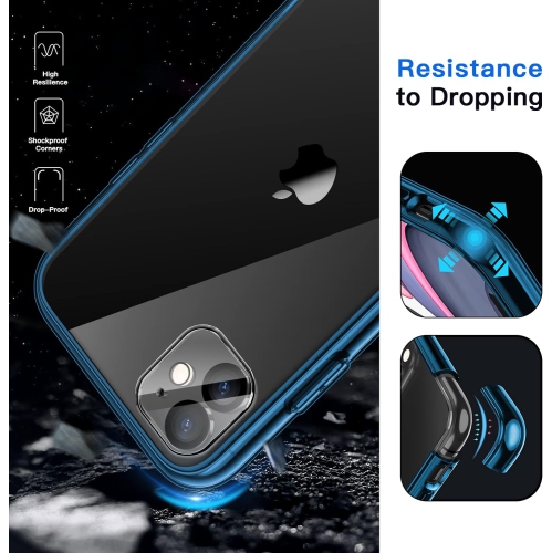 Étui 3-en-1 pour iPhone de 11 6,1 po, paquet de 2 protecteurs d'écran et paquet de 2 protecteurs d'objectif, couverture complète