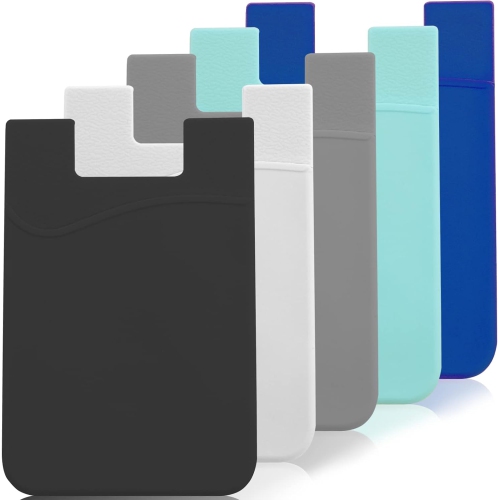 Adhesive Phone Wallet Card Holder for Phone Case, Silicone Credit Business ID Cards Pocket on Back of iPhone, Android