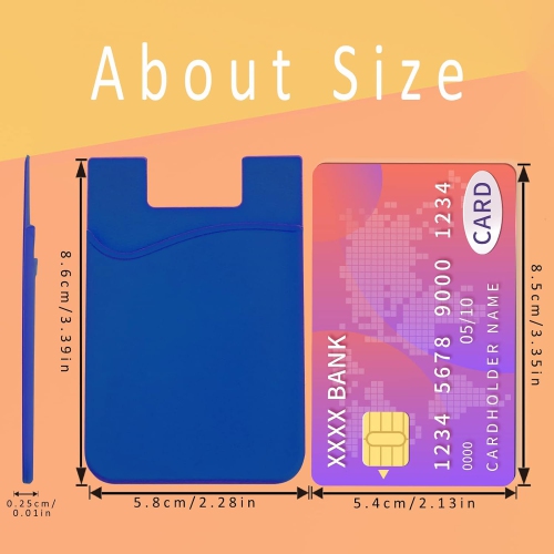 Adhesive Phone Wallet Card Holder for Phone Case, Silicone Credit Business ID Cards Pocket on Back of iPhone, Android