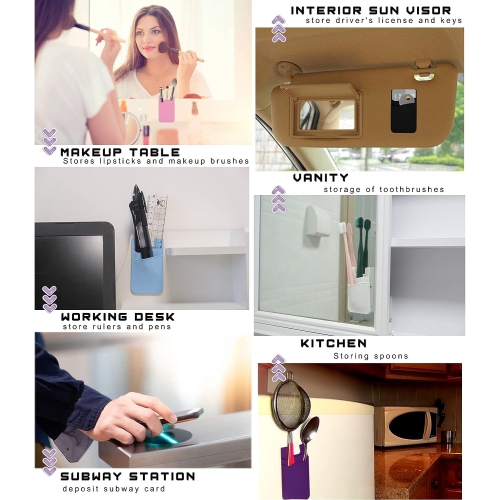 Adhesive Phone Wallet Card Holder for Phone Case, Silicone Credit Business ID Cards Pocket on Back of iPhone, Android