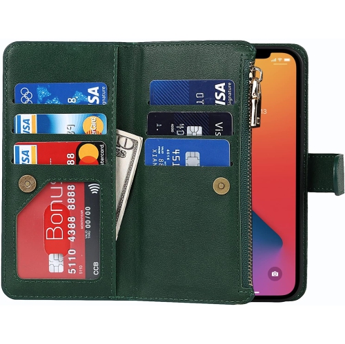 iPhone 12 Pro Phone Case Wallet for Women Men with Credit Card Holder, iPhone 12 Crossbody Case with Strap