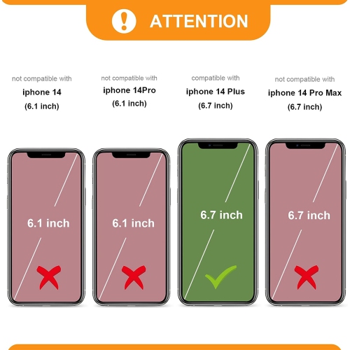 Étui-portefeuille amovible pour iPhone 14 plus avec fentes pour cartes anti-RFID; Support magnétique en cuir de polyuréthane de qualité supérieure