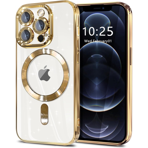 GENERIC  for Iphone 12 Pro Case, Iphone 12 Pro Magnetic Case [Wireless Charging] [Camera Lens Protector], Matallic Glossy