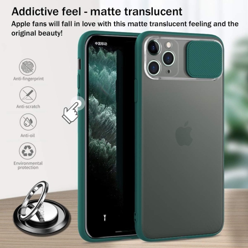 Camera Protection Case for iPhone 11 Pro, [Slide Camera Lens Protector] [Rotation Ring Holder Support Magnetic Car