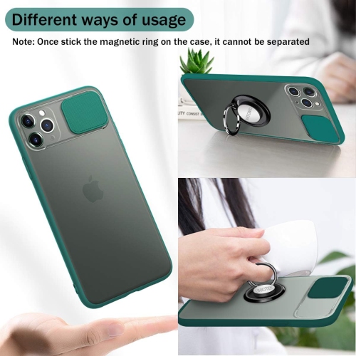 Camera Protection Case for iPhone 11 Pro, [Slide Camera Lens Protector] [Rotation Ring Holder Support Magnetic Car