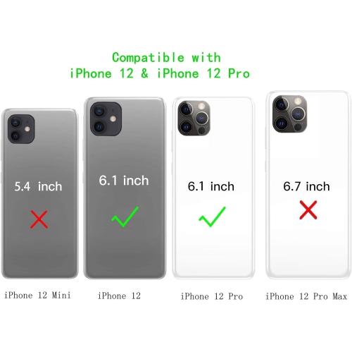 iPhone – Étui 12/12 Pro pour femmes avec porte-carte, étui portefeuille pour téléphone iPhone 12 avec dragonne, étuis à bandoulière en cordon