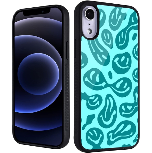 GENERIC  for Iphone 11 Girls Women Cute Case Trippy Smiley Face Print Soft Tpu Hard Back Shockproof Anti-Scratch In Blue