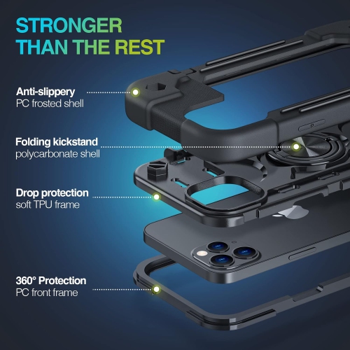 Étui pour iPhone 13 Pro Max, étui antichoc robuste anti-chute, transparent cristal, iPhone 13 Pro Max