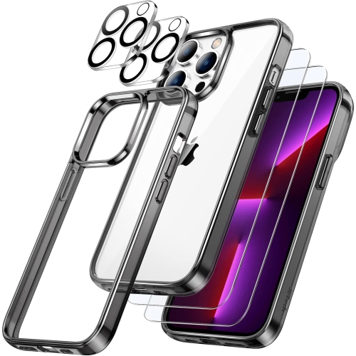 GENERIC  3 In 1 Case for Iphone 13 Pro Max 6.7-Inch, With 2-Pack Screen Protector And 2-Pack Camera Lens Protector, Full