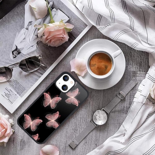 Compatible avec les étuis pour iPhone 13, Beautiful Butterfly, Hard Back Cute Design Soft TPU
