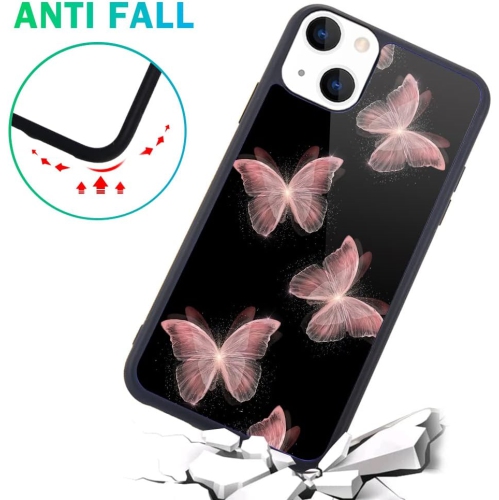 Compatible avec les étuis pour iPhone 13, Beautiful Butterfly, Hard Back Cute Design Soft TPU