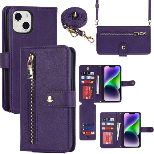 GENERIC  Etui Iphone 14 Plus Case Wallet With Card Holder, Iphone 14 Plus Phone Case for Women, Flip Crossbody Zipper