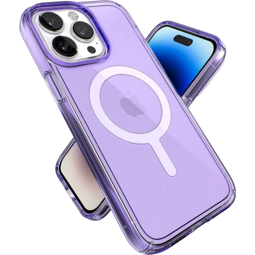 GENERIC  Products Gemshell Case Fits Iphone 14 Pro Max, 6.7" Model, Built for Magsafe, Amethyst Purple/clear