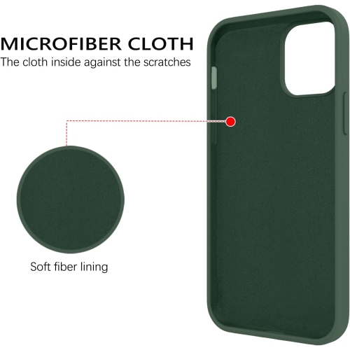Étui pour iPhone 13 6,1 po silicone liquide Soft Gel Rubber Slim microfibre Doublure fine enveloppe texturée coussinée