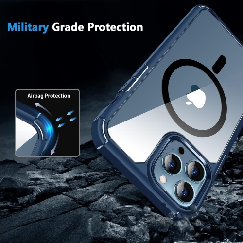 Magnetic Case Compatible with iPhone 13 Pro Case [Compatible with MagSafe] with Screen Protector and Camera Lens