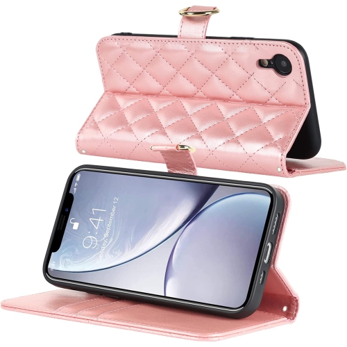 Crossbody Case Wallet for iPhone XR with Adjustable Lanyard Strap Card Holder 6.1",PU Leather Magnetic Closure