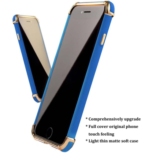 iPhone 8 Plus Case, iPhone 7 Plus Case, Luxury 3 in 1 Electroplated Ultra Thin Slim Fit Soft Cover Case